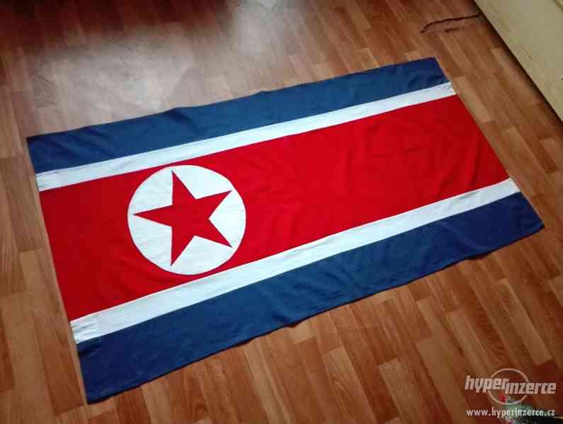 Vlajka Kórejská ľudovodemokratická republika veľká 79x 150cm - foto 1