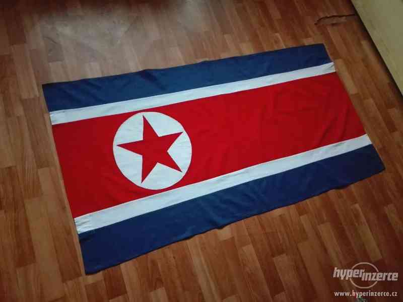 Vlajka Kórejská ľudovodemokratická republika veľká 79x 150cm - foto 2