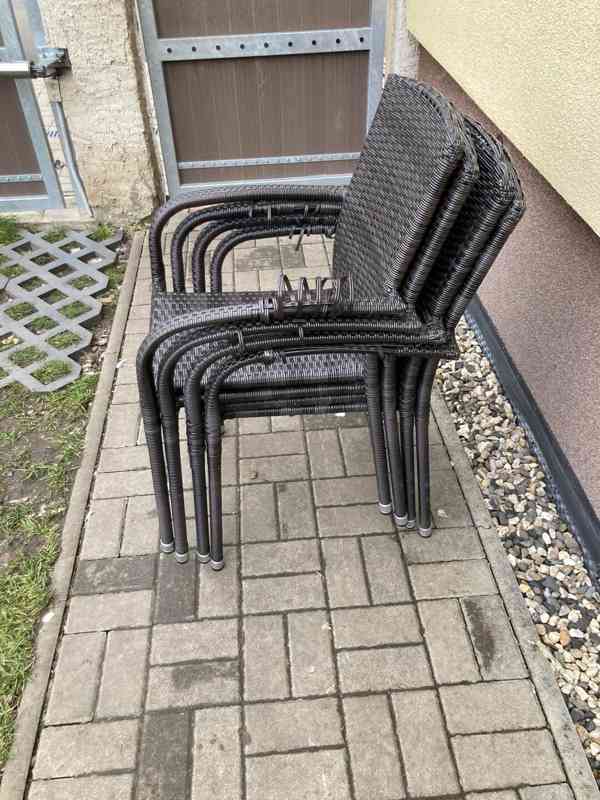 4 x židle ratan - umělý - foto 5