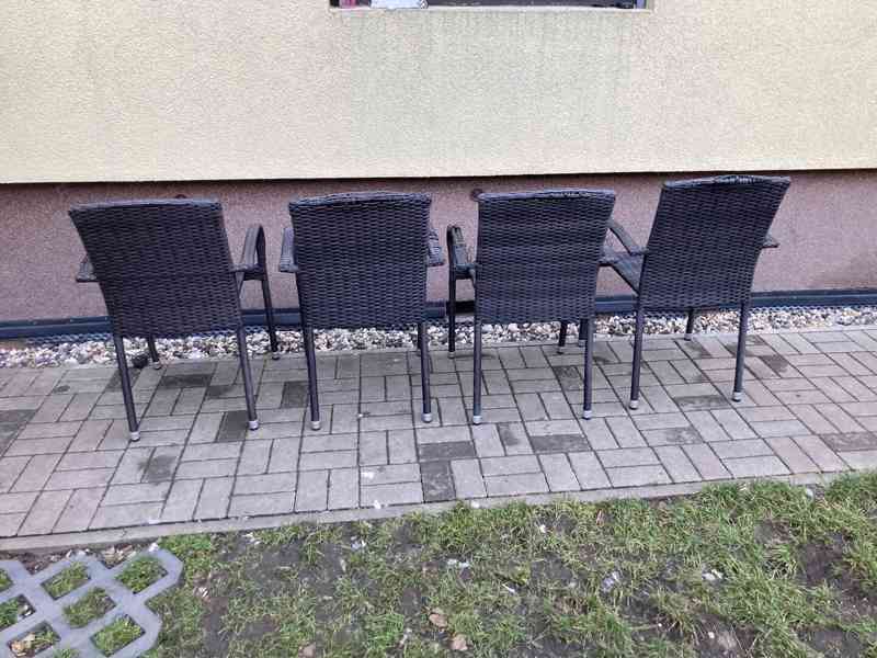4 x židle ratan - umělý - foto 3