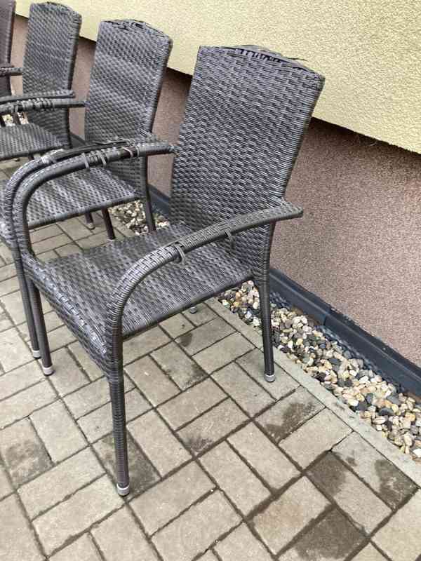 4 x židle ratan - umělý - foto 2
