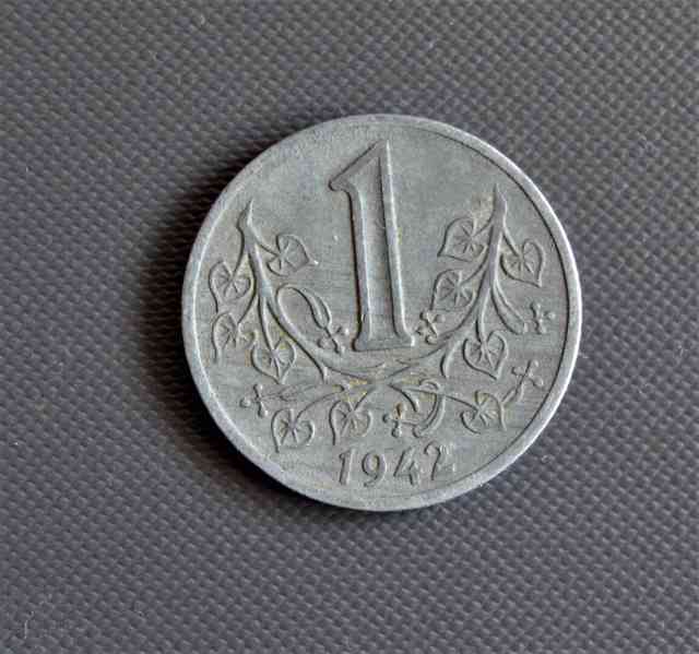 Mince 1Koruna Protektorát Č -M 1 koruna 1941,42,43,44  - foto 1