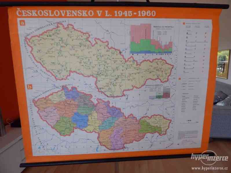 Školní mapa - Československo v letech 1945-1960 - foto 1