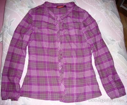 fialová kostičková košile - foto 1