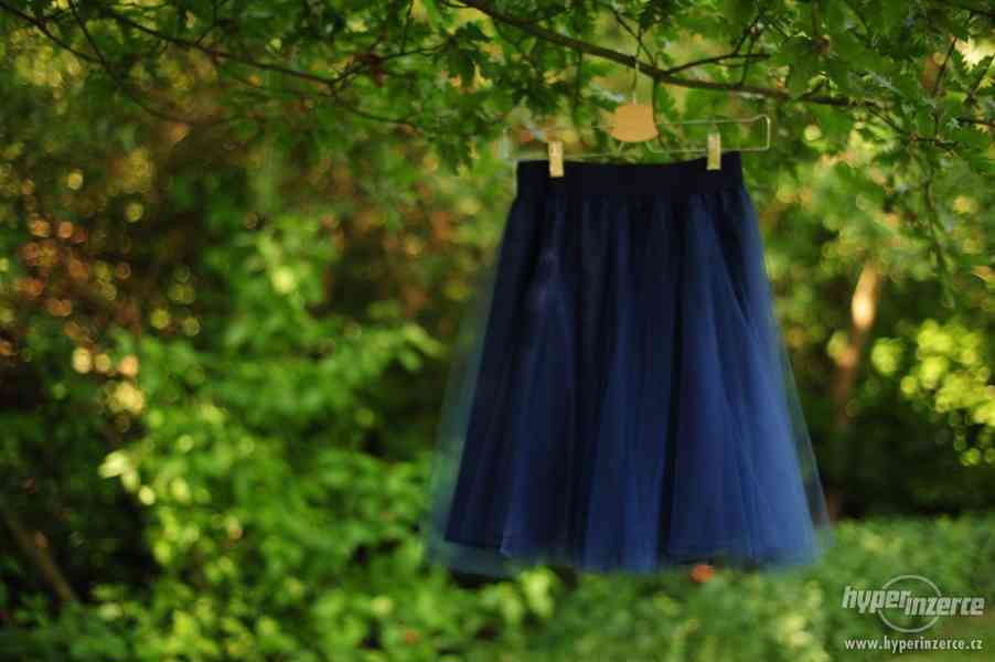 Tylová tutu sukně modrá - foto 2