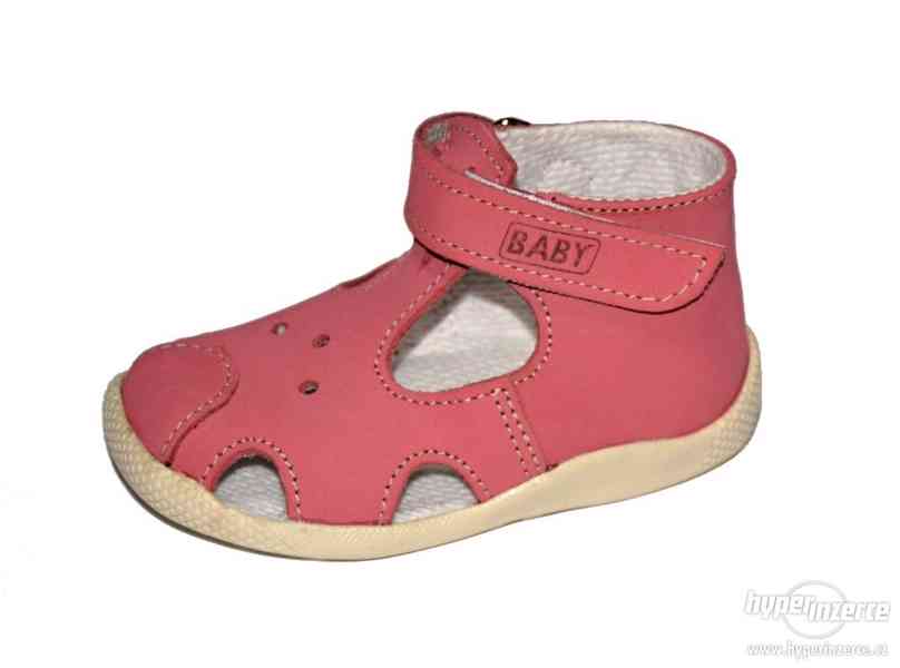 nové dětské kožené sandálky vel. 19 - 20 - foto 3