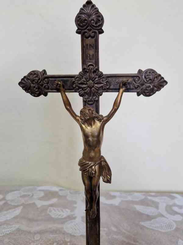Krásný empírový Kříž Ježíš Kristus na Kříži - foto 2