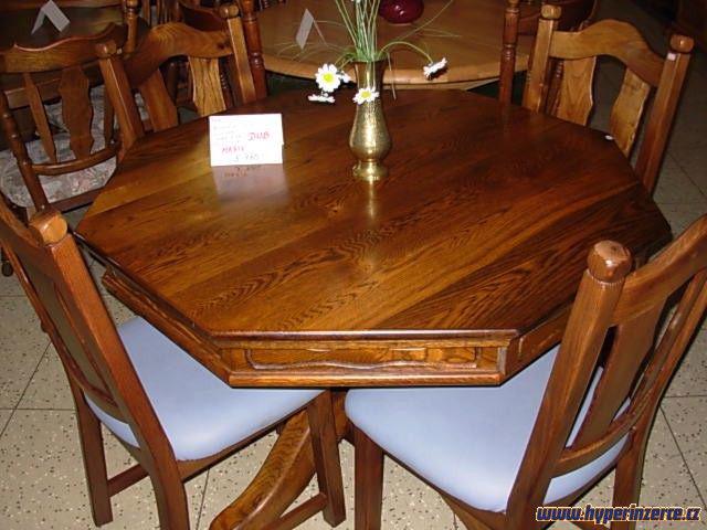 Dubový kuchyňský stůl z masivu 150 x 85 + 4 kusy židlí - foto 3