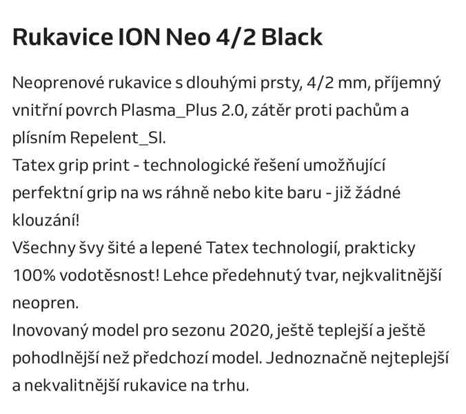 Neoprenové rukavice ION Neo 4/2 BLACK, vel. 54/XL, unisex  - foto 7