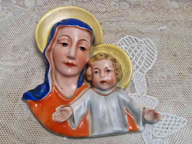 Art Deco maska Madona Jezulátko Ditmar Urbach Teplice - foto 2