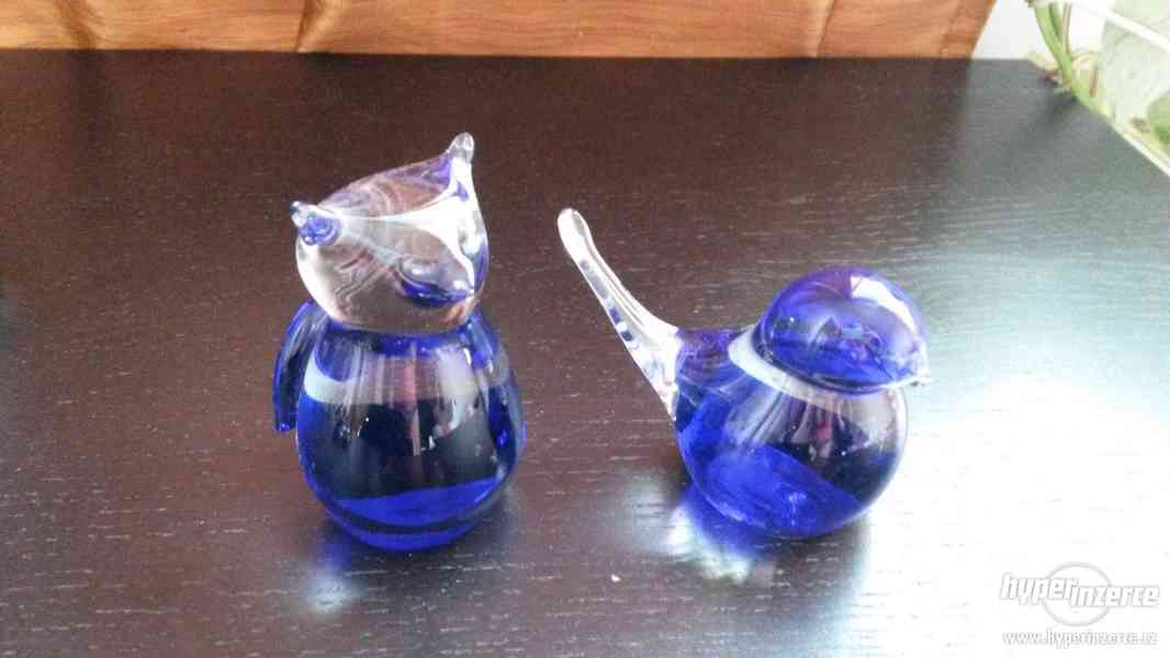 Sleněné figurky modré sklo - design - foto 1