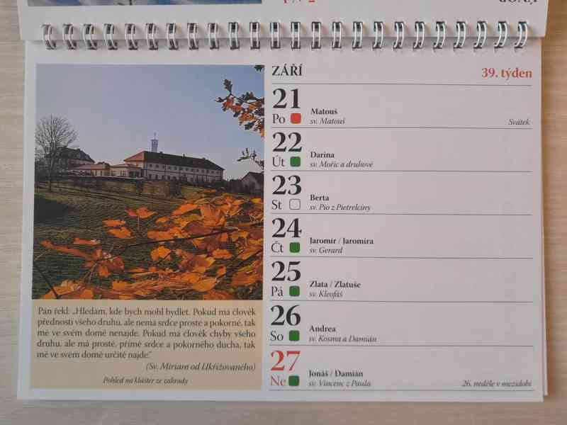 Stolní kalendář 2026 - Klášter karmelitek Drasty  - foto 3