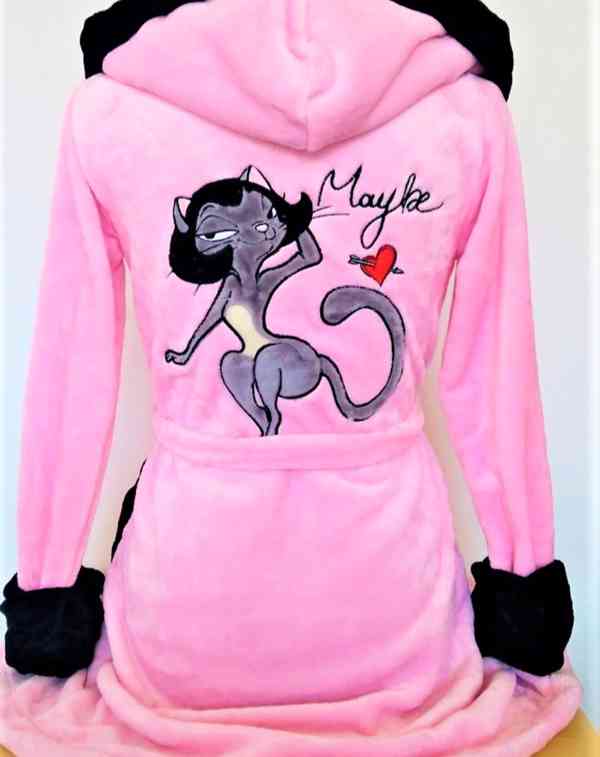 Rozkosny damsky kratky ruzovy zupan s vysivanym motivom NOVY - foto 2