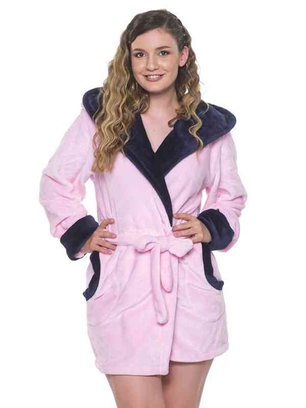 Rozkosny damsky kratky ruzovy zupan s vysivanym motivom NOVY - foto 4