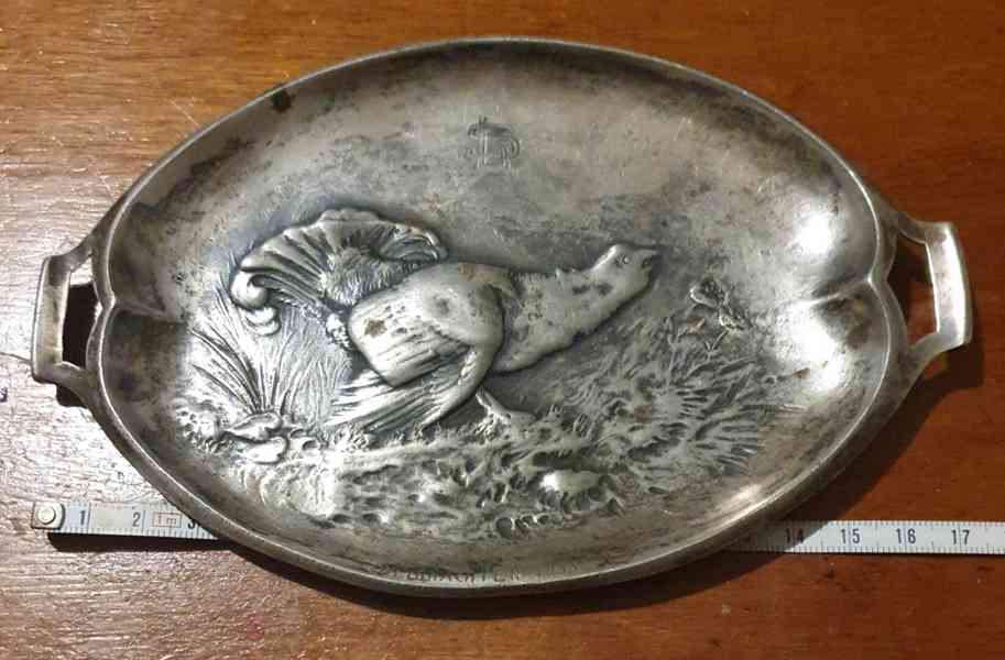 Starožitná miska, materiál: Cín (Pewter). - foto 3