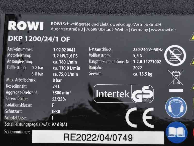 Prodám NEPOUŽITÝ Bezolejový kompresor ROWI DKP 1200/24/1 OF  - foto 4