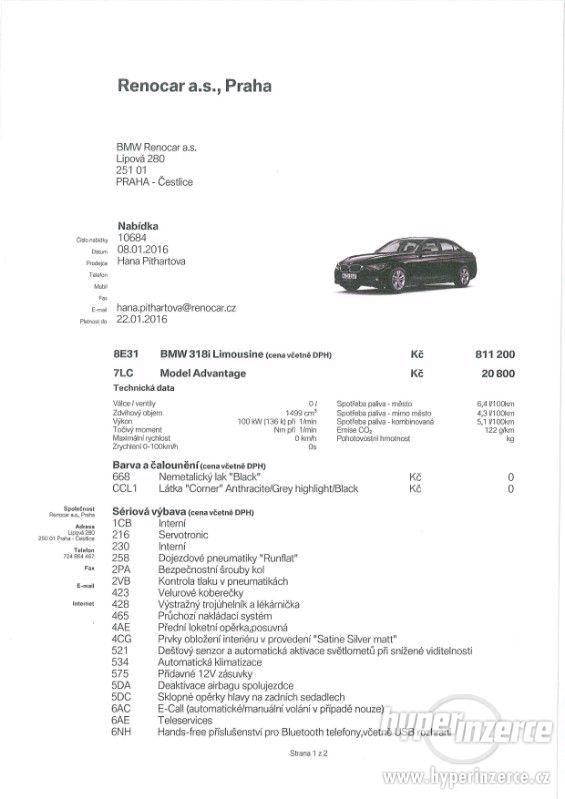 Přenechám operativní leasing BMW 318 i 1,5 mod. ADVANTAGE - foto 12