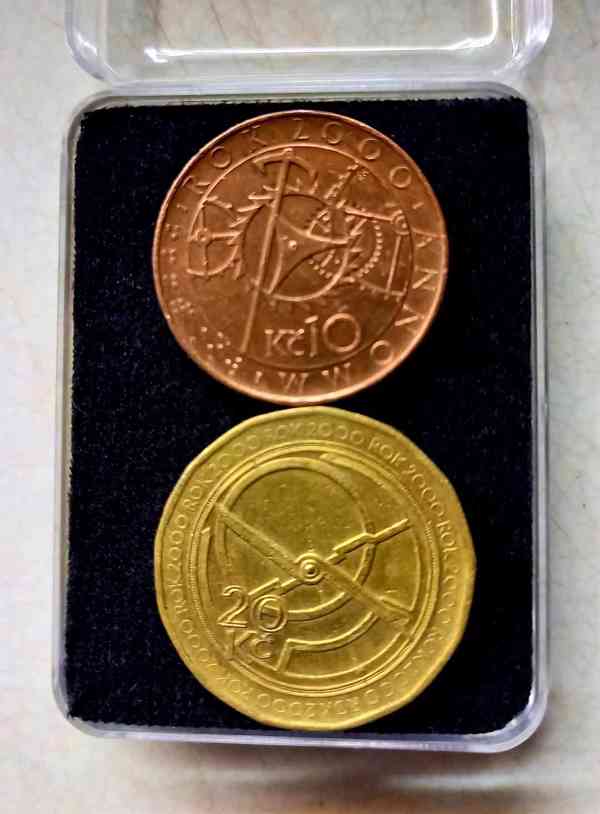 Sada výročních mincí 10 a 20 Kč - milénium - orloj - r. 2000 - foto 1
