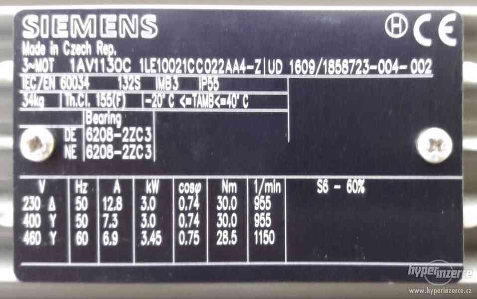 Motor asynchronní patkový Siemens, 3 kW, 955 ot. / min. - foto 2