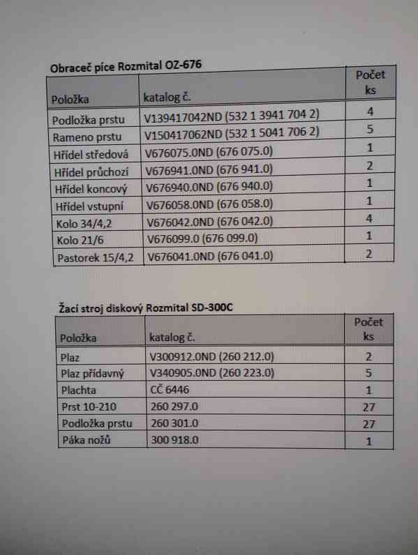 ND na Obraceč Rozmital OZ-676 a Žací diskový stroj SD-300