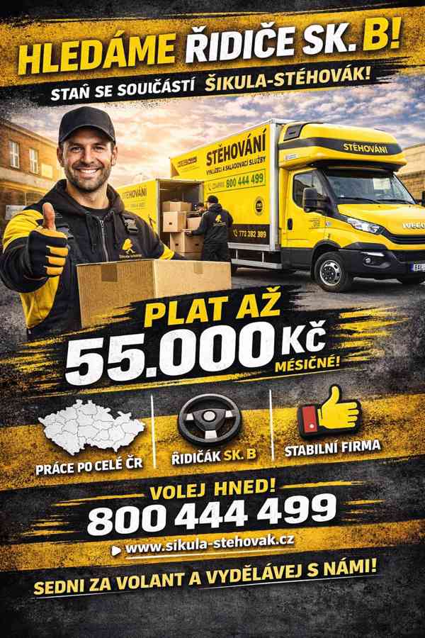 🚚 HLEDÁME ŘIDIČE SK. B