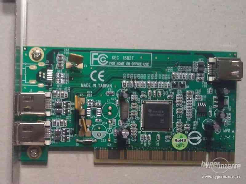 Prodám FIRE WIRE řadič, kartu do PCI slotu 3x port IEEE 1394 - foto 1