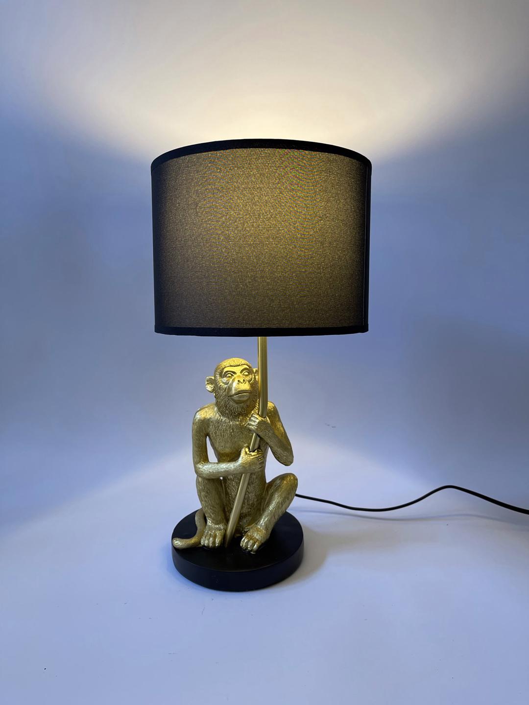 Stolní lampa opice zlato černé provedení - foto 1
