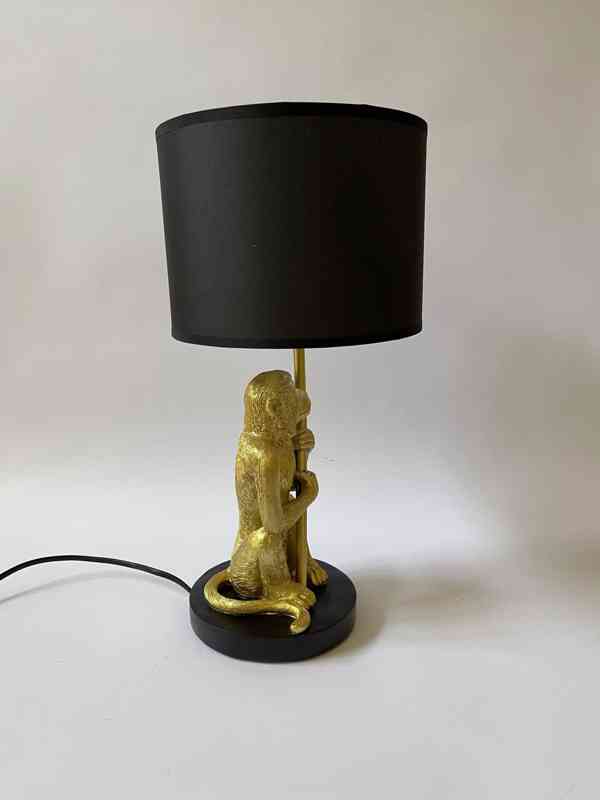 Stolní lampa opice zlato černé provedení - foto 5