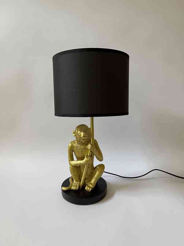 Stolní lampa opice zlato černé provedení - foto 2