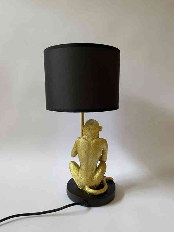 Stolní lampa opice zlato černé provedení - foto 4