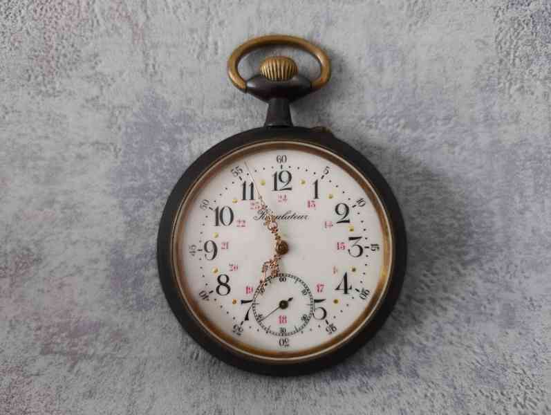 Obrovské kapesní hodinky Regulateur 67mm s průhlednou pracho - foto 13