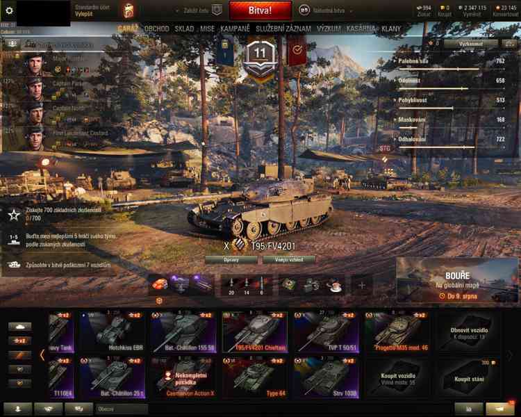 Compte World of Tanks [EU], 3470 WN8, T95/FV4201, Object 907, VK.72.01 K