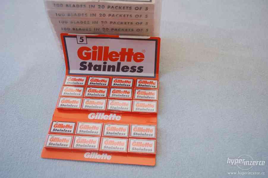 Klasické žiletky Gillette - závěs 20 balíčků á 5 žiletek - foto 1