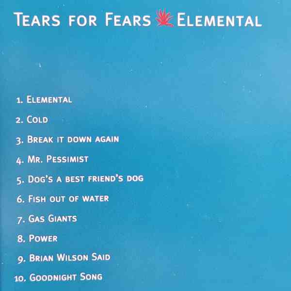 CD - TEARS FOR FEARS / Elemental - foto 2