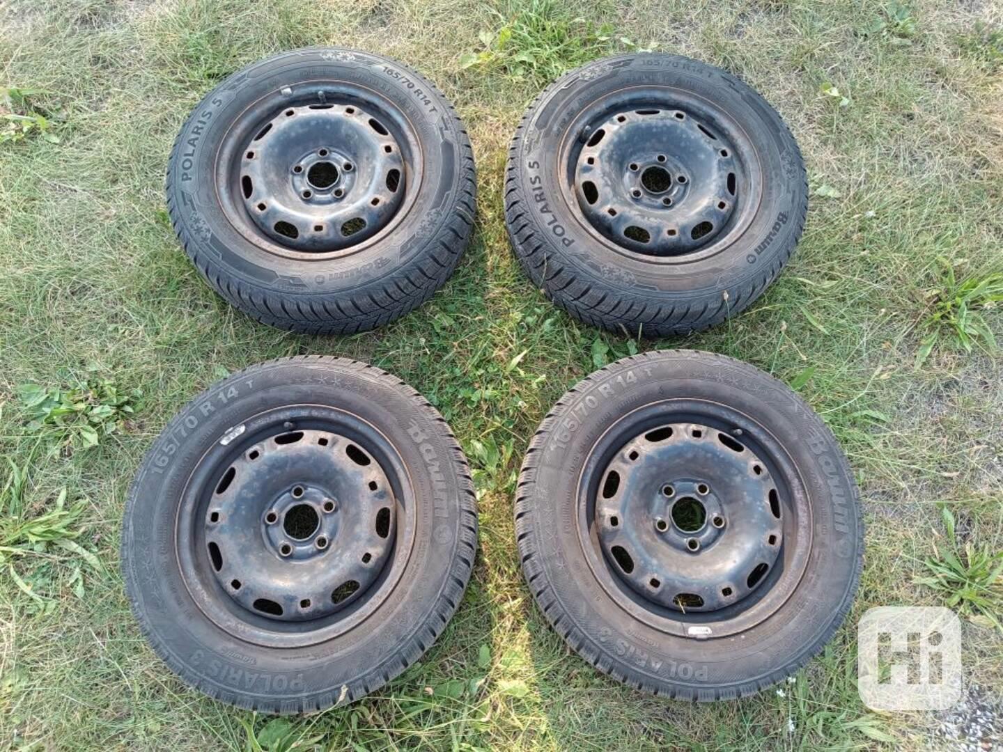 Kompletní kola 14“ + poklice - foto 1