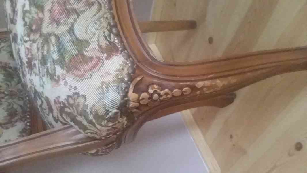 Starožitná dřevěná stylová židle,židlička,křeslo, křesílko - foto 5