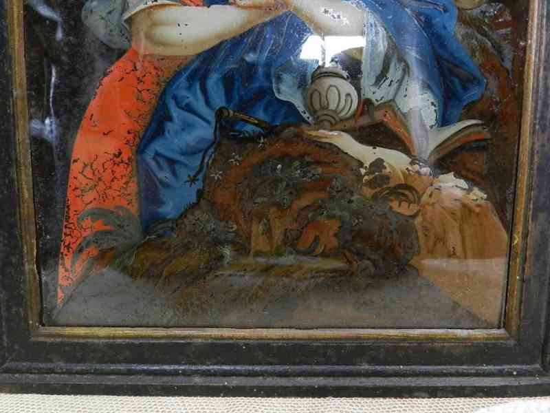 Velmi stará Podmalba na skle Svatá Magdalena - foto 4