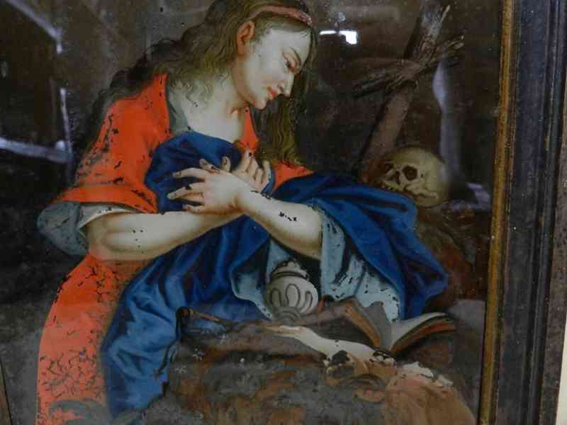 Velmi stará Podmalba na skle Svatá Magdalena - foto 3