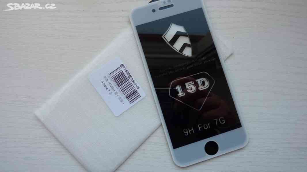 iPhone 7, 8-ochranné 15D,30D,35D sklo, bílé,  černé - foto 9