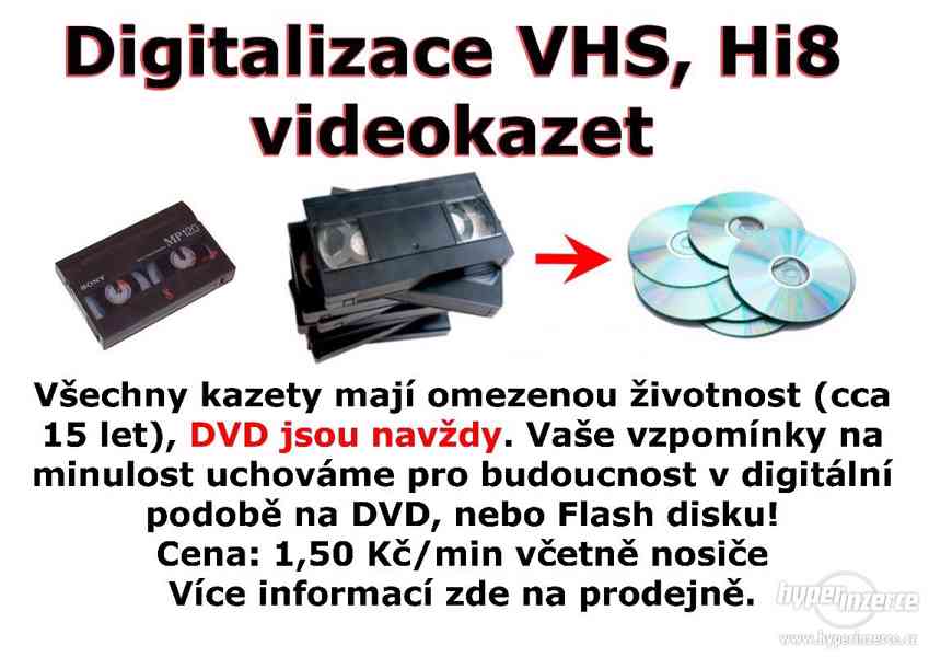 Digitalizace VHS, Hi8 videokazet na DVD! - foto 1