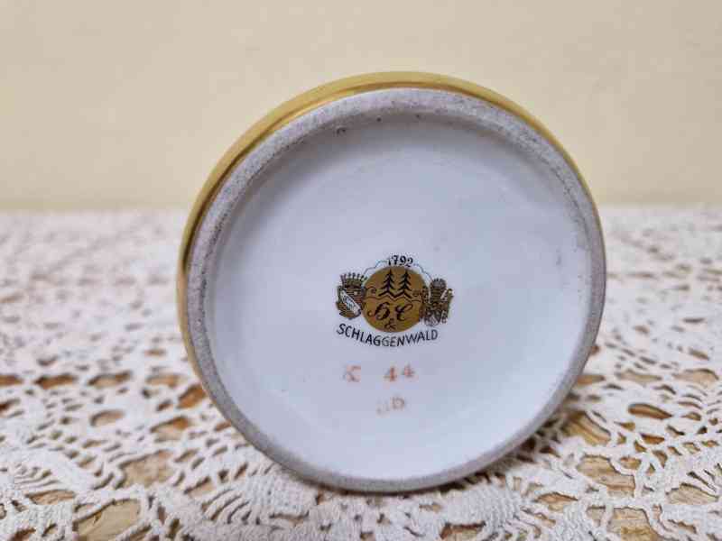 Vzácná porcelánová Váza s Ptáčky Horní Slavkov 1932 - foto 7