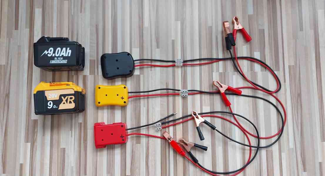 Startovací kabely+redukce pro Aku batrii DeWALT 18V-20V - foto 5