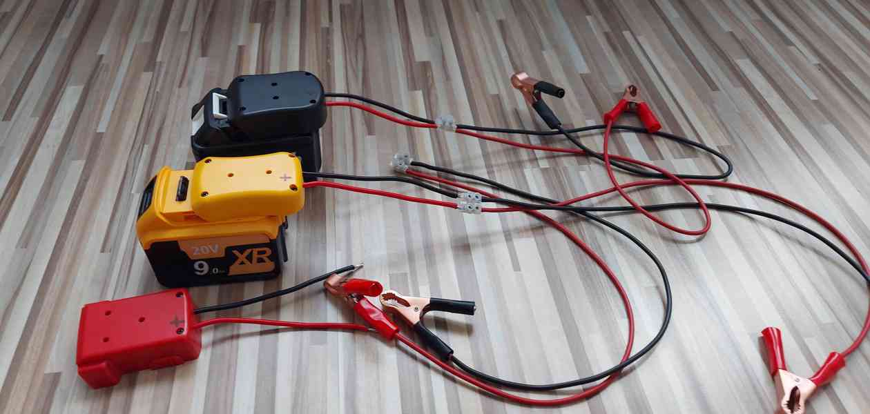 Startovací kabely+redukce pro Aku batrii DeWALT 18V-20V - foto 12