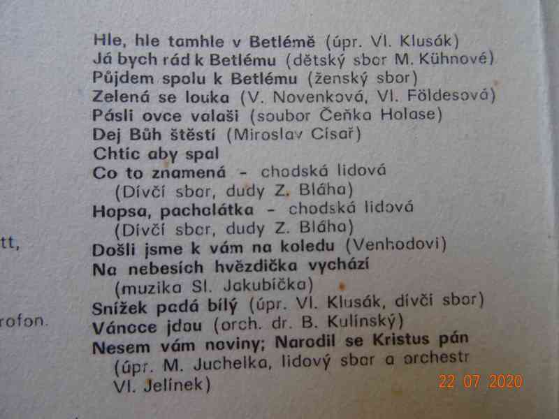 MC kazeta – VÁNOČNÍ PÍSNĚ A KOLEDY - české - foto 4