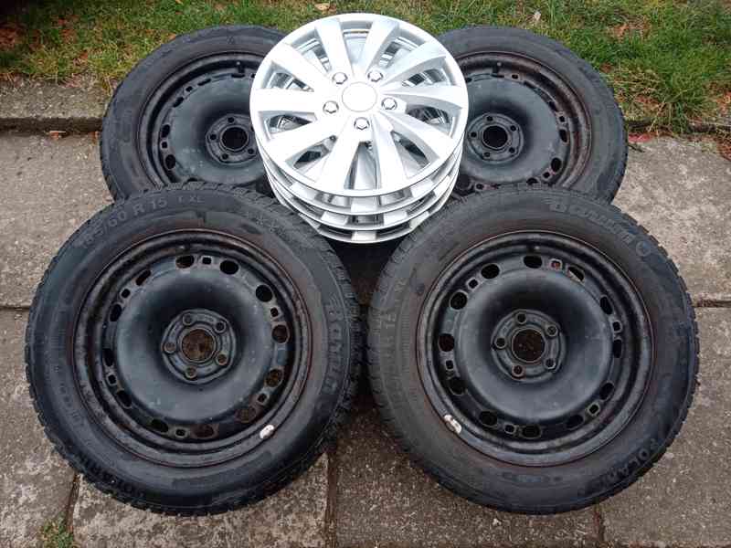 Zimní kola 15ky 5x100 pneu 85% Škoda Vw Seat Audi - dobírka