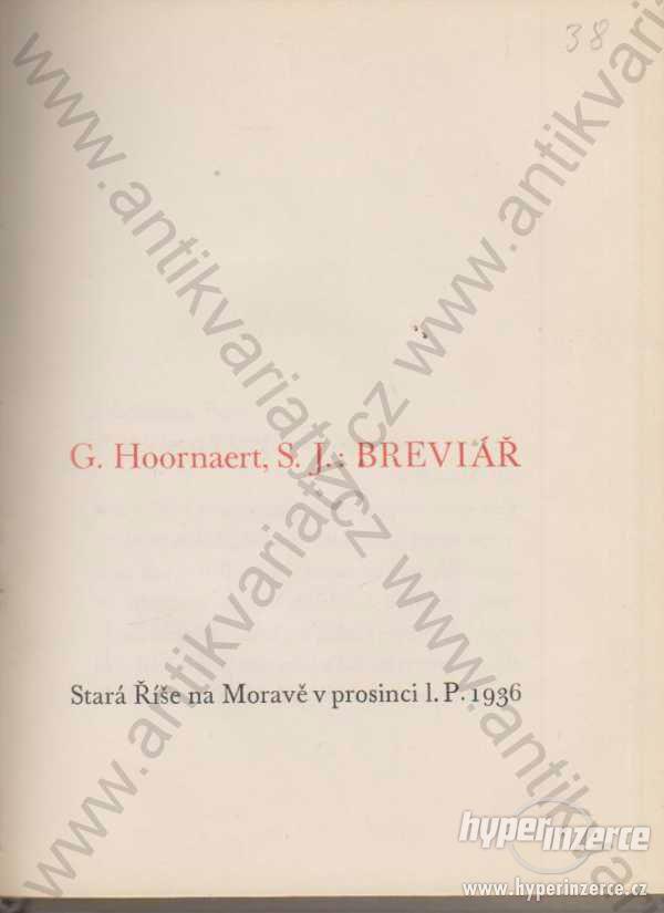 Breviář G. Hoornaert 1936 - foto 1