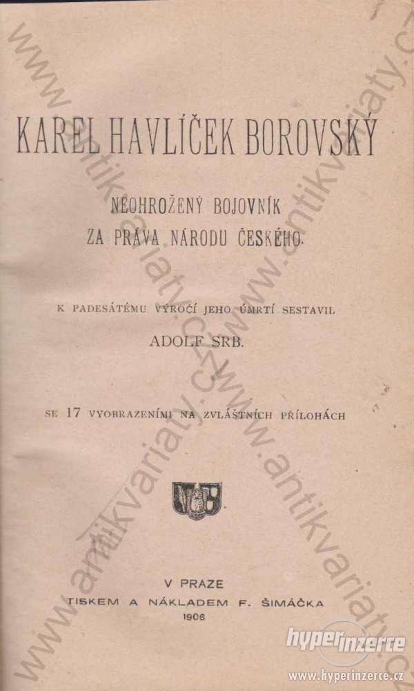 Karel Havlíček Borovský Adolf Srb 1906 - foto 1