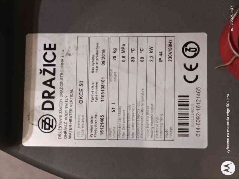 Bojler Dražice OKCE 50 s připojovacími komponenty - foto 4