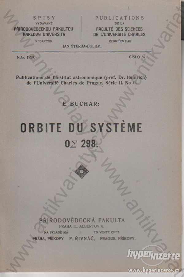 Orbite du systéme E. Buchar 1928 - foto 1