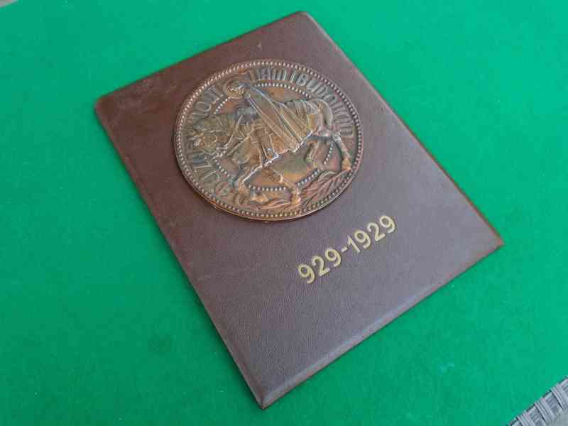 BRONZOVÁ PLAKETA MEDAILE SV. VÁCLAV 929 - 1929 Antonín Mára - foto 3